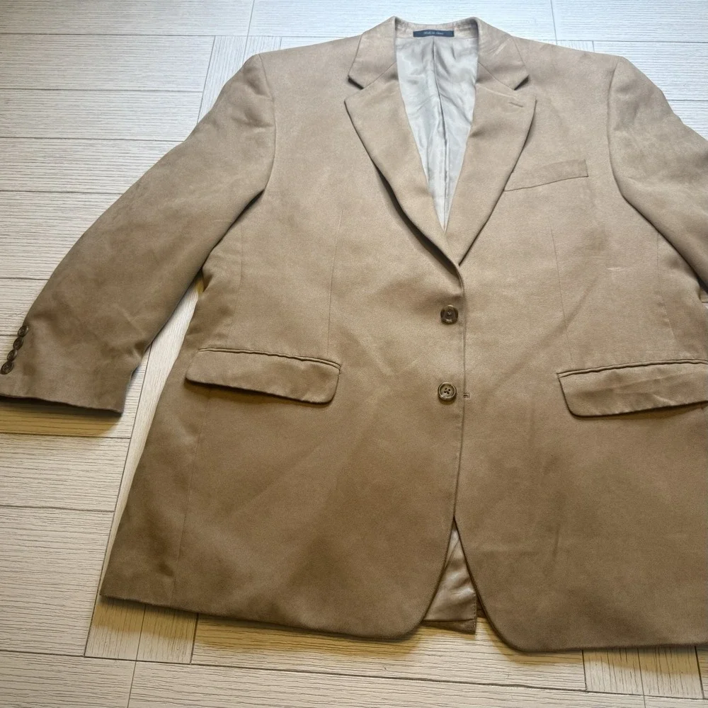 Chaps Ralph Lauren Blazer Sport Jacket Mens‎ 44R Tan Faux Suede